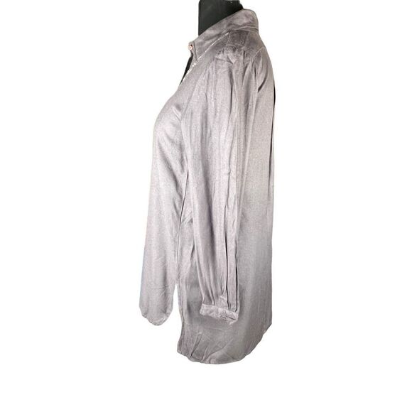 Sacred threads gray sequin button up long sleeve free size hi low blouse - Picture 3 of 7